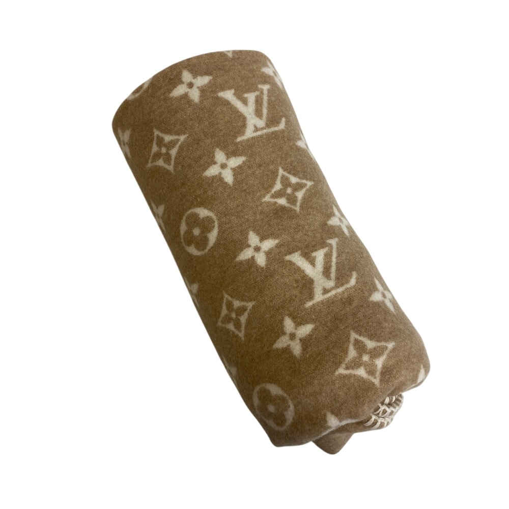 ルイヴィトン LOUIS VUITTON ショール プレッド ネオ モノグラム 毛布 ベージュ