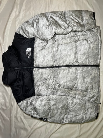 Supreme x The North Face Nuptse Jacket "White Paper Print"