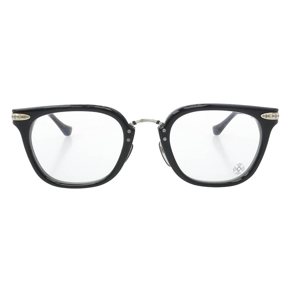 CHROME HEARTS クロムハーツ(原本無) メガネ 51□23-145 TITANASLUVR メタル テンプル 眼鏡 アイウェア 【極上美品】【中古】