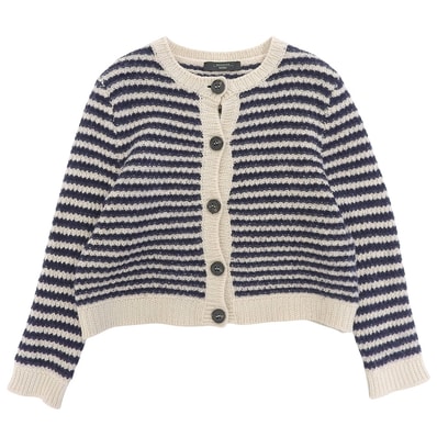 マックスマーラウィークエンド ウール ニットカーディガン トップス レディース ベージュ×ネイビー M M