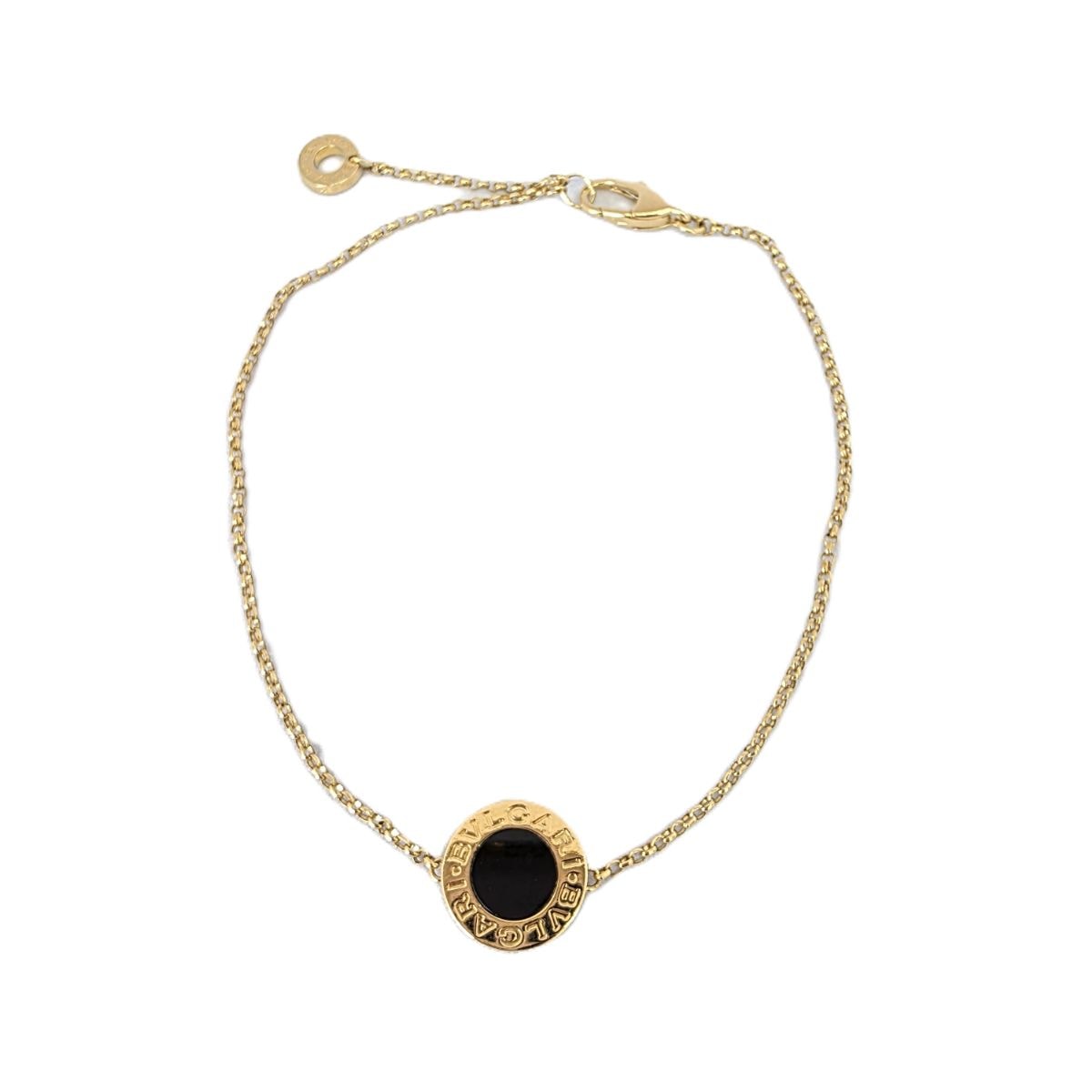 BVLGARI ブルガリ ブルガリ ブルガリ オニキス ML K18YG 750 ブレスレット K18イエローゴールド ゴールド ユニセックス【中古】