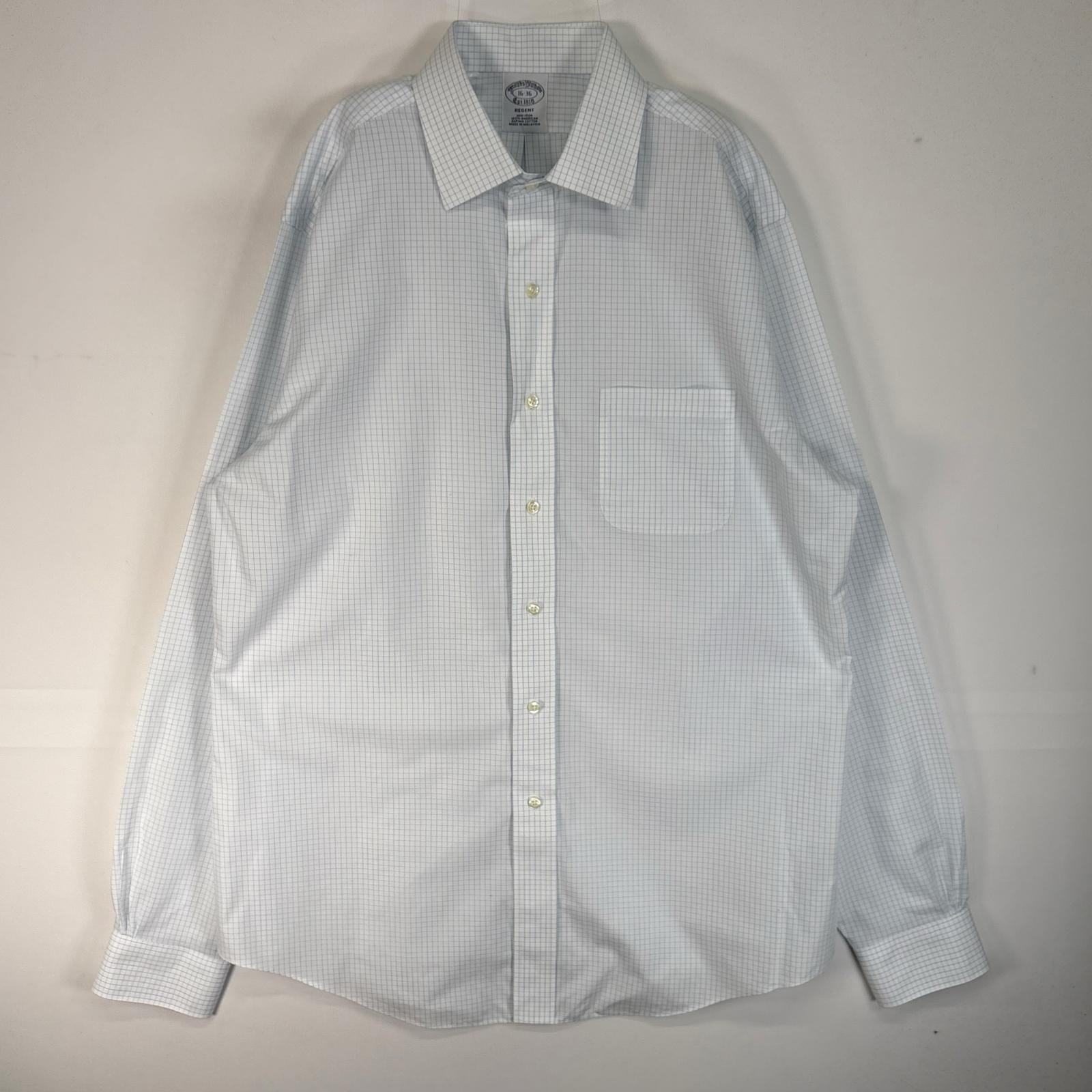 古着 ブルックスブラザーズ Brooks Brothers 長袖シャツ カラーステイ REGENT 胸ポケ L ブルー系 チェック メンズ