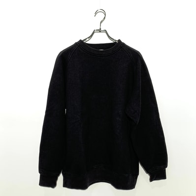 COMOLI Cotton French Terry Crew Neck "Fade Black"