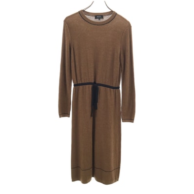A.P.C. アーペーセー 長袖 ニット ワンピース M ブラウン