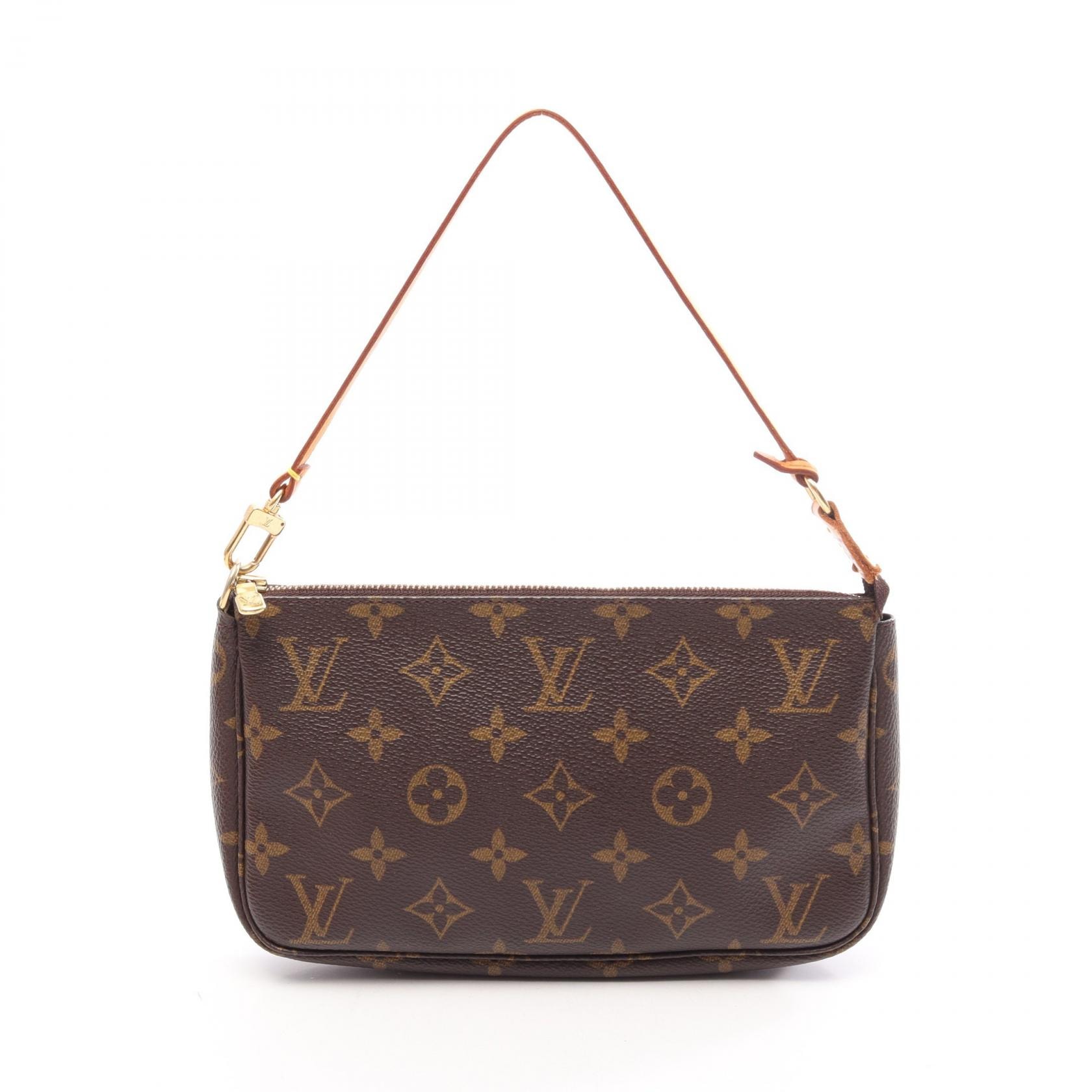 ルイ・ヴィトン LOUIS VUITTON ポシェットアクセソワール ハンドバッグ バッグ PVCコーティングキャンバス レザー モノグラム レディース ブラウン系 M51980 【中古】