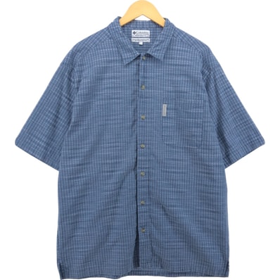 古着 コロンビア Columbia SPORTSWEAR COMPANY 半袖 コットン チェックシャツ ボックスシャツ メンズL相当/eaa560236