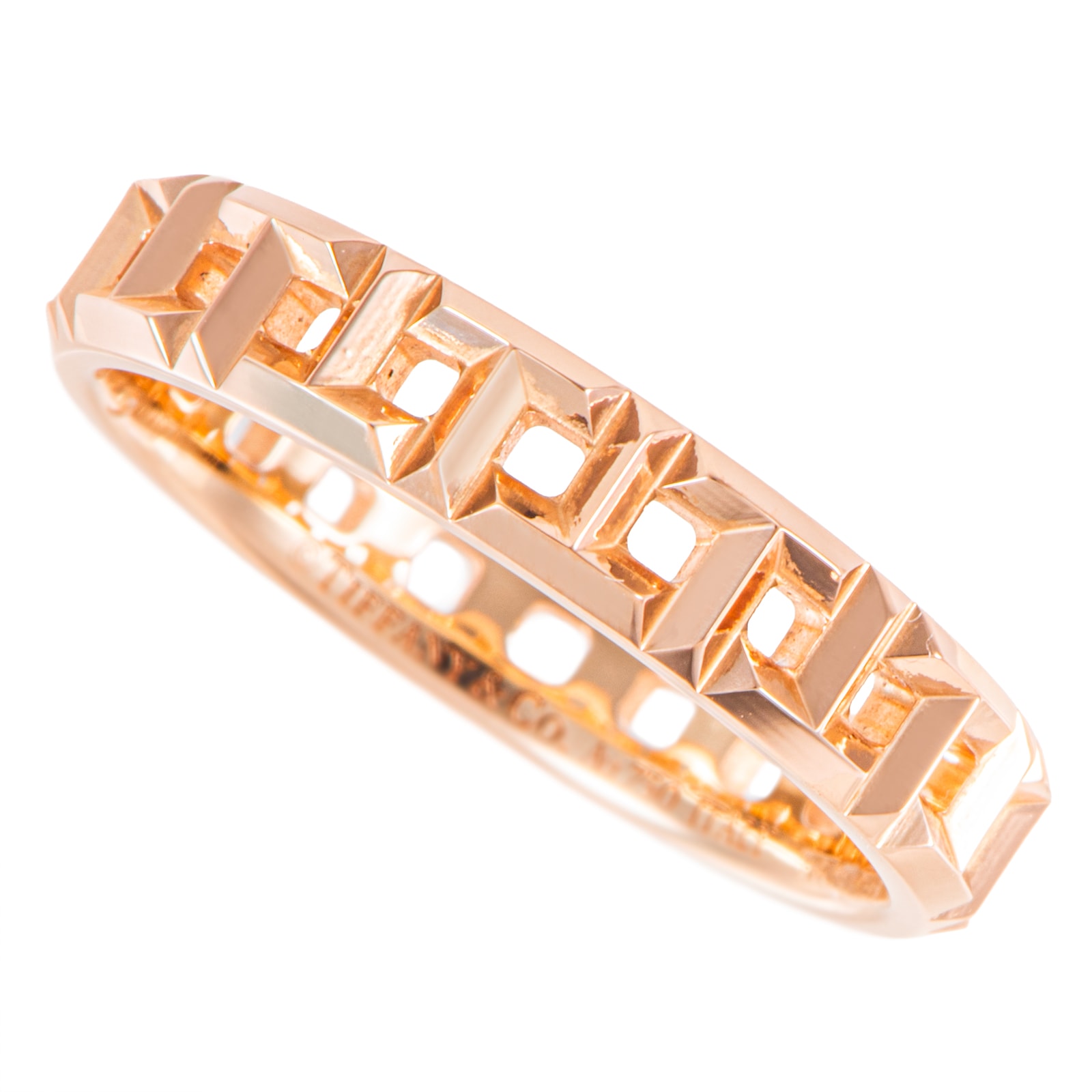 TIFFANY&Co. ティファニー ティファニーT トゥルー ナロー リング  指輪 8号 K18RG ピンク ゴールド【中古】