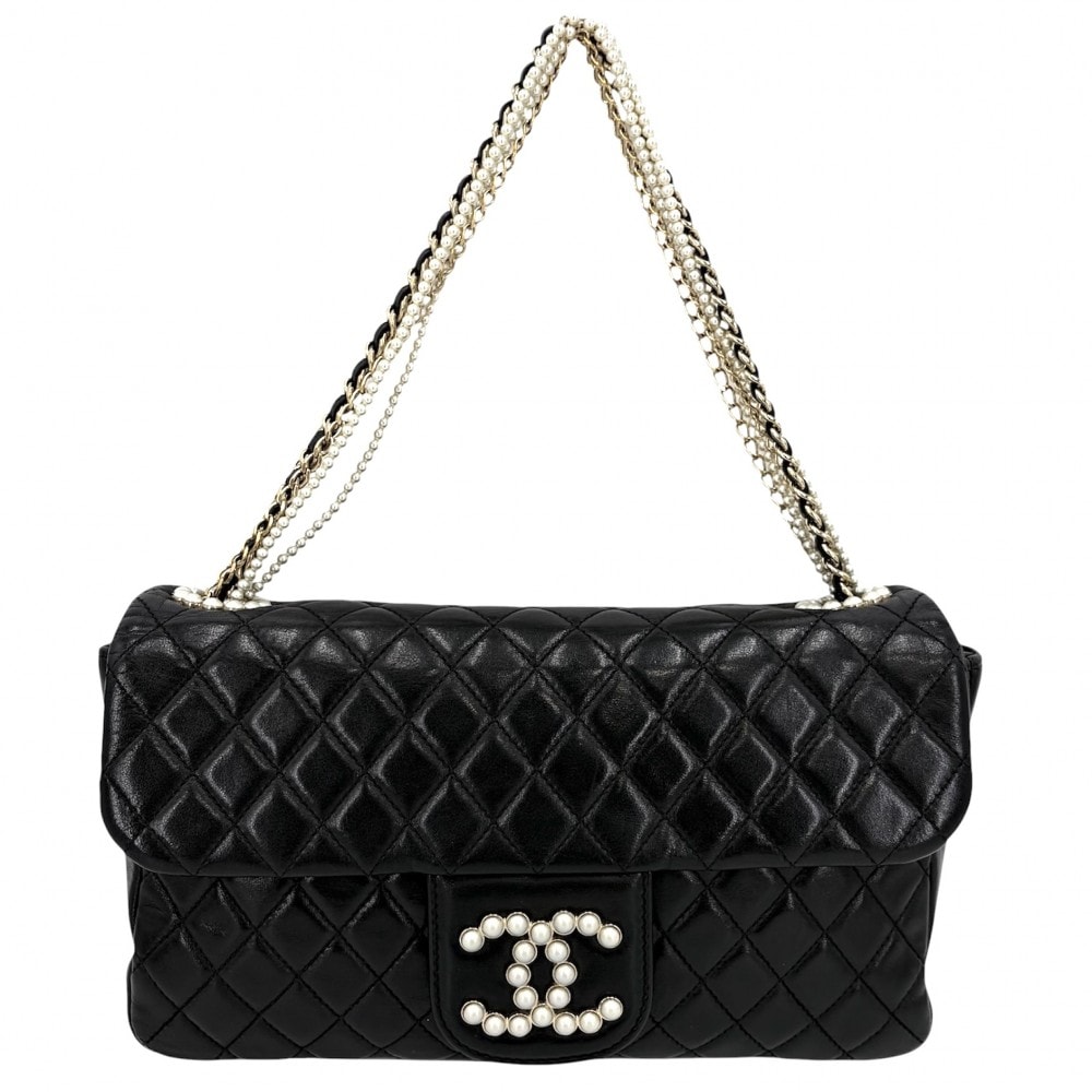 CHANEL シャネル ショルダーバッグ マトラッセ ウェストミンスター チェーンショルダー 肩掛け レザー  フェイクパール   ブラック 黒 ゴールド金具 レディース【中古品】