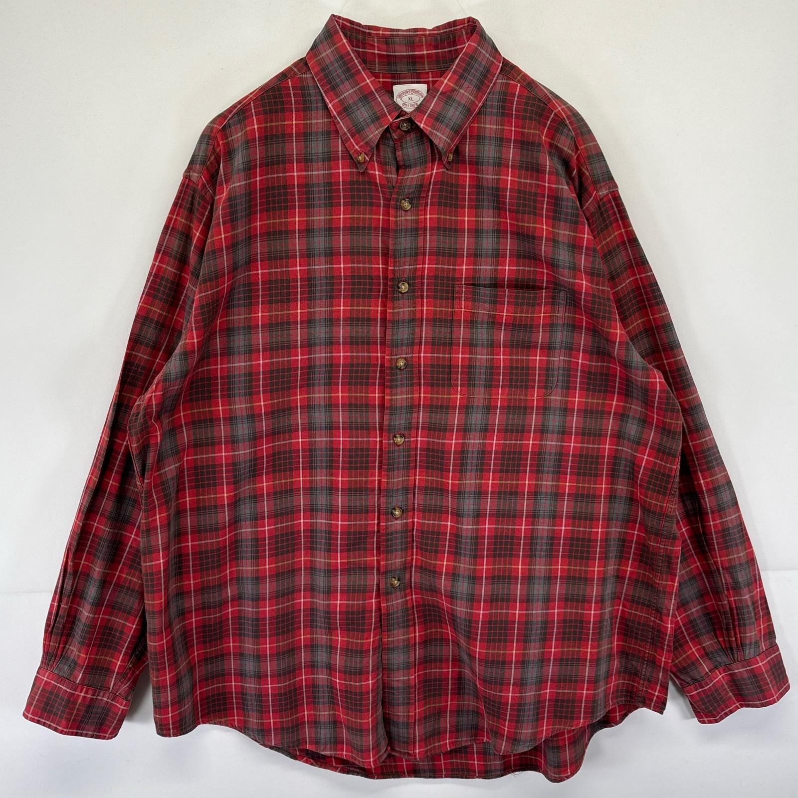 古着 ブルックスブラザーズ Brooks Brothers 長袖シャツ ボタンダウンシャツ ネルシャツ 1818 チェック 胸ポケット XL マルチカラー メンズ