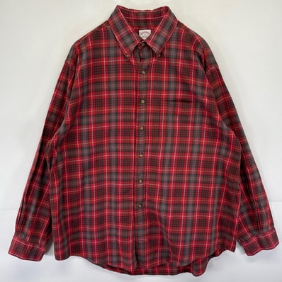 古着 ブルックスブラザーズ Brooks Brothers 長袖シャツ ボタンダウンシャツ ネルシャツ 1818 チェック 胸ポケット XL マルチカラー メンズ