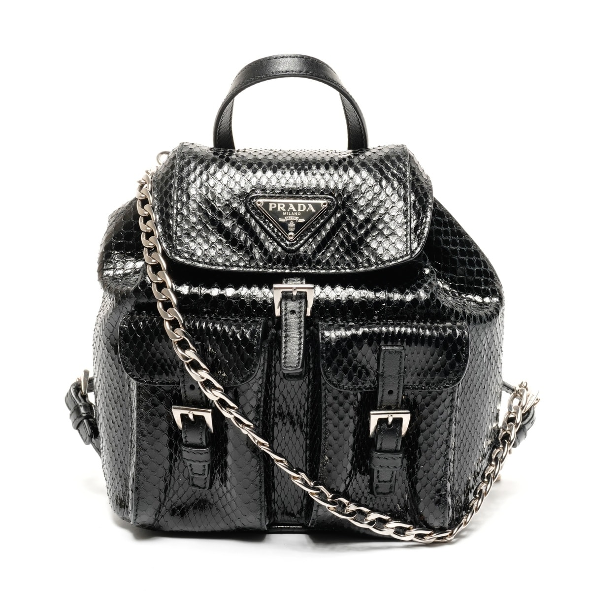 プラダ PRADA パイソン ミニ ショルダーバッグ【中古】