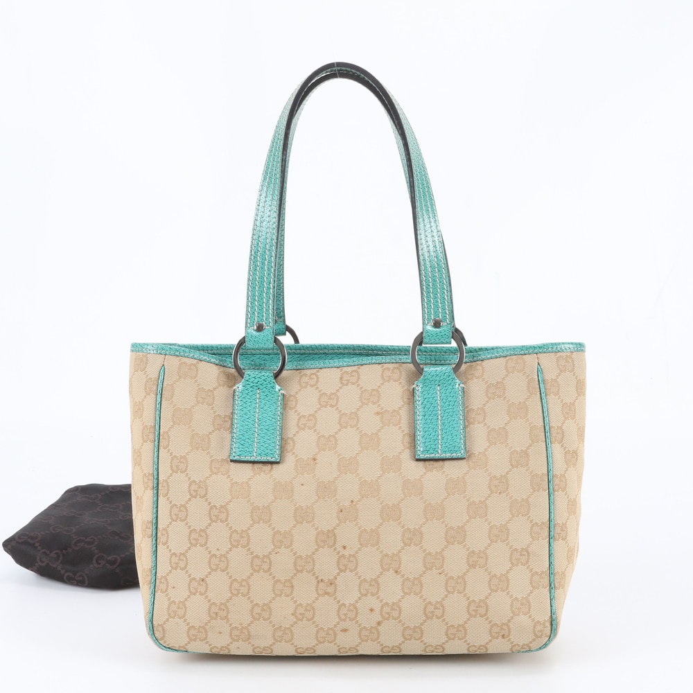 グッチ GGキャンバス 113019 トート バッグ レザー×キャンバス