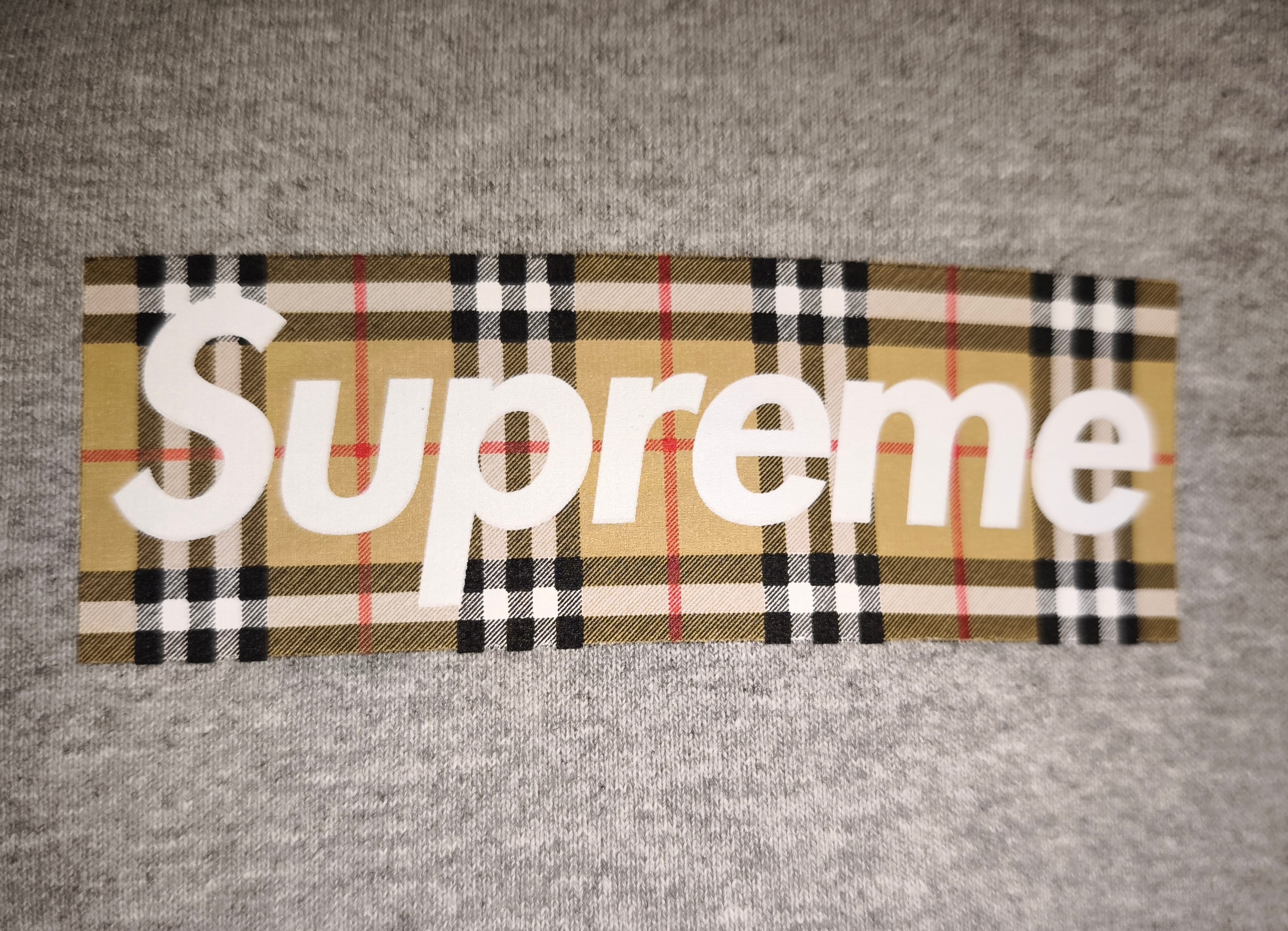 シュプリーム バーバリー ボックス ロゴ フーディー スウェットシャツ "ヘザー グレー"