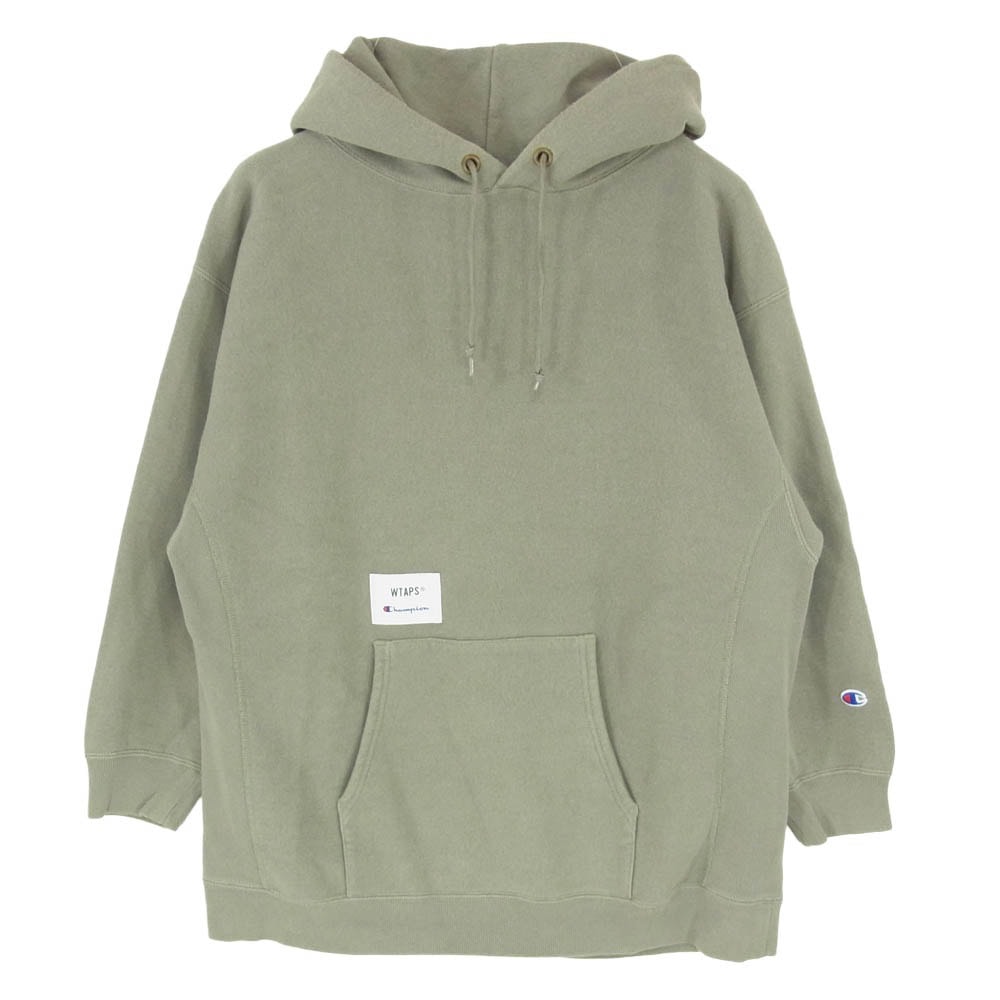 WTAPS ダブルタップス 21AW C8-U126 REVERSE WEAVE HOODED リバースウィーブ プルオーバー フーディー パーカー カーキ系 S【中古】