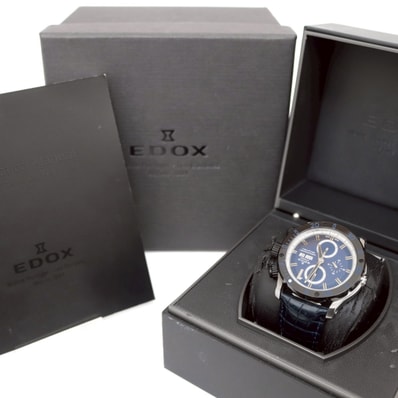 【美品】EDOX エドックス トミヤ 限定 クロノオフショア1 自動巻き 稼働