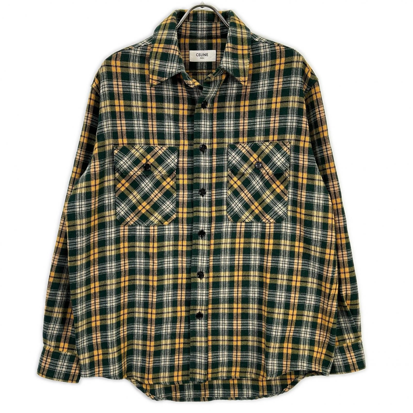 セリーヌ 22AW 2C574954R エディ期 ルーズランバージャック チャック 長袖 シャツ 37