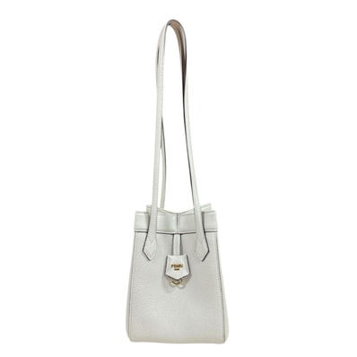 フェンディ オリガミ ミニ ショルダーバッグ レザー 8BS083 ホワイト レディース FENDI 中古
