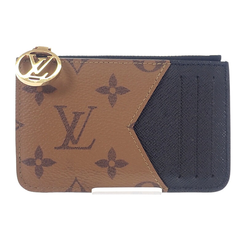 ルイヴィトン LOUIS VUITTON ポルト カルト・ロミー M81912 カードケース モノグラムリバース ベージュ ブラウン ゴールド金具 メンズ レディース【中古】【ABランク】