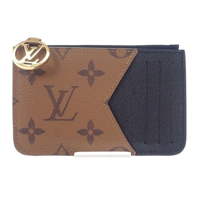 ルイヴィトン LOUIS VUITTON ポルト カルト・ロミー M81912 カードケース モノグラムリバース ベージュ ブラウン ゴールド金具 メンズ レディース【中古】【ABランク】