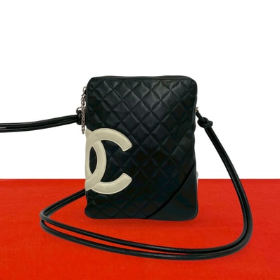CHANEL シャネル カンボンライン ココマーク レザー ショルダーバッグ ブラック
24808
