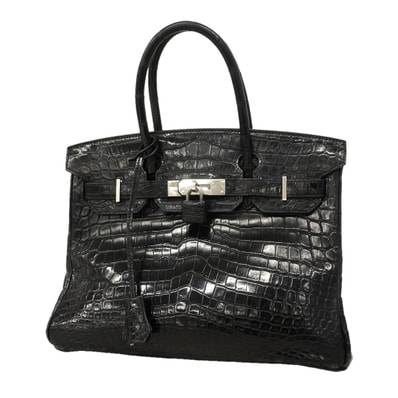 ★SALE【6hd3256-g】エルメス ハンドバッグ バーキン30 ニロティカスマット ブラック シルバー金具 □N刻印【中古】レディース