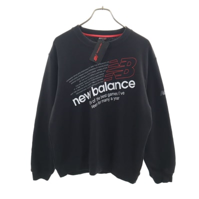 未使用 NEW BALANCE ニューバランス 長袖 スウェット トレーナー L ブラック