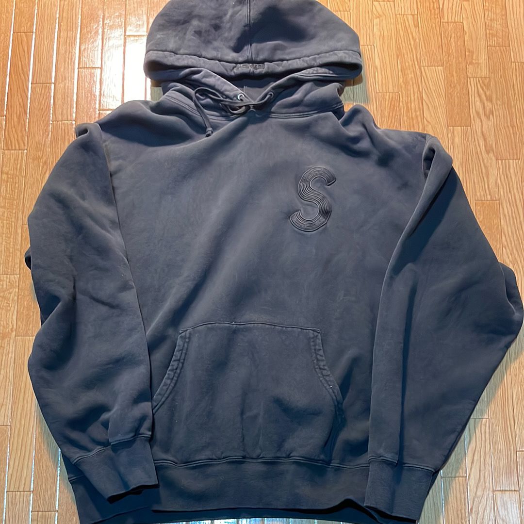 Supreme Overdyed S Logo Hooded Sweatshirt "Black"