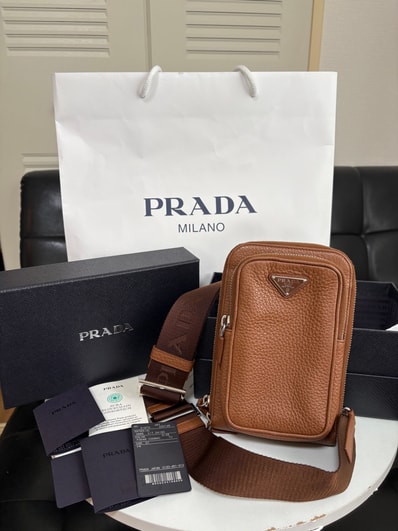 PRADA Leather Smartphone Case "Gray Brown"