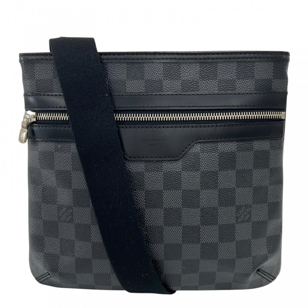 LOUIS VUITTON ルイヴィトン ショルダーバッグ トマス N58028  ダミエグラフィットキャンバス   ブラック 黒 シルバー金具 メンズ【中古品】
