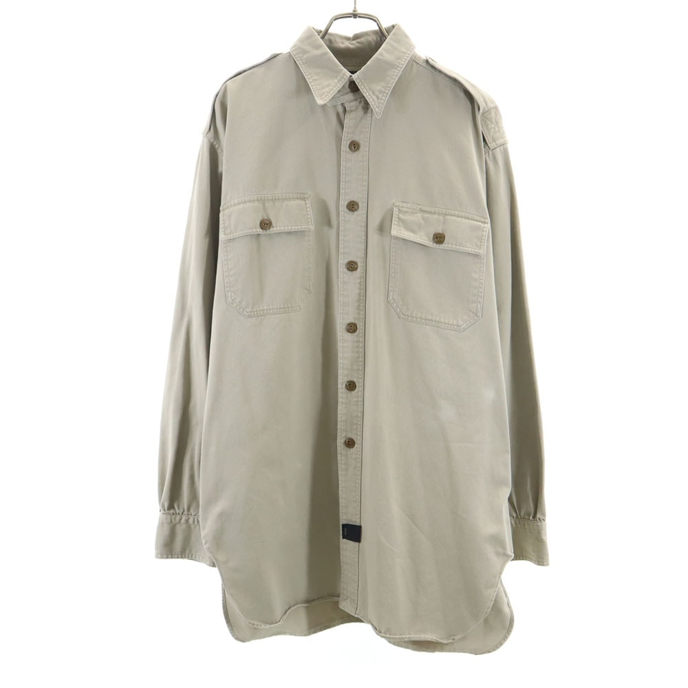 RRL ダブルアールエル 90s 赤3星 初期タグ オールド 長袖 ワークシャツ M グレージュ RALPH LAUREN