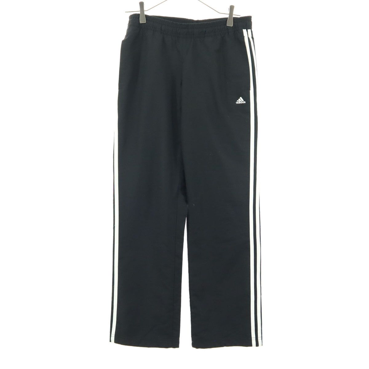 adidas アディダス ロゴプリント トラックパンツ M ブラック サイドライン
