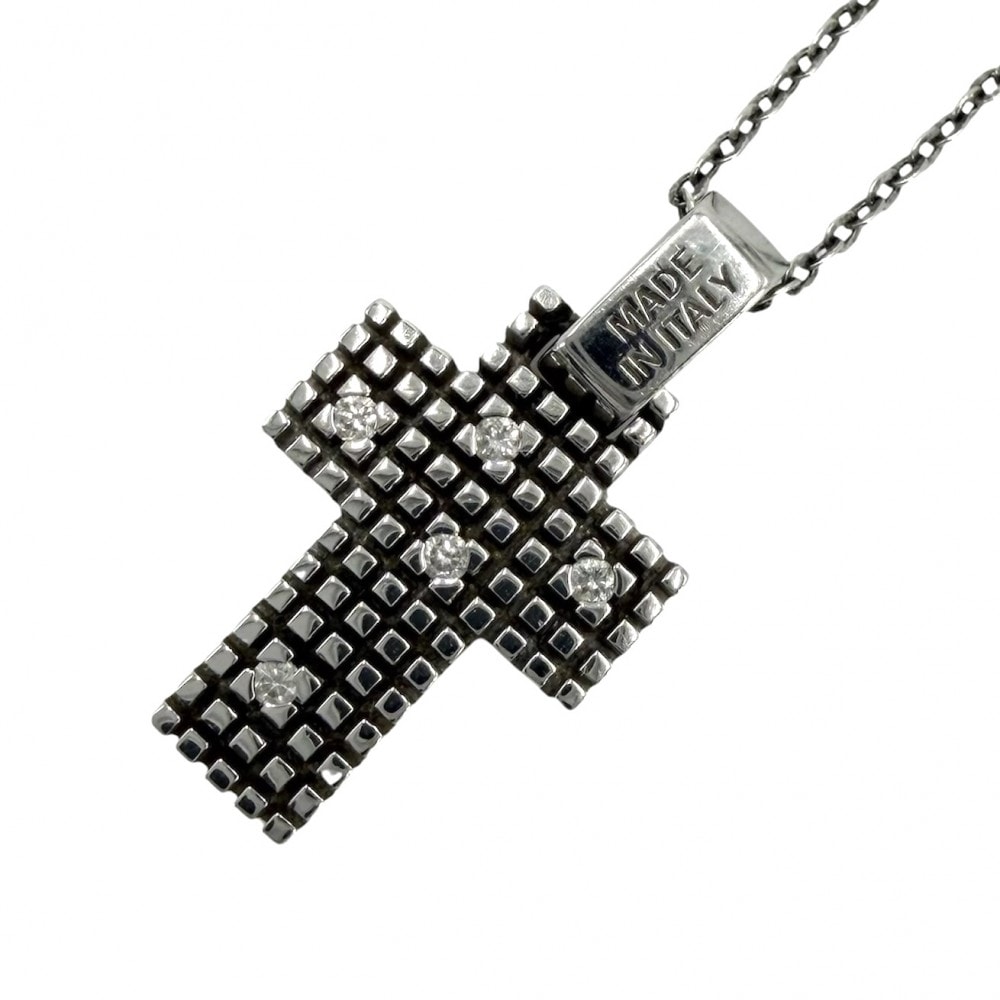 Damiani ダミアーニ ネックレス メトロポリタンドリーム ジュエリー アクセサリー メンズ レディース ペンダント クロス Au750 18金WG K18ホワイトゴールド    ダイヤモンド ユニセックス 約4.6g【中古品】