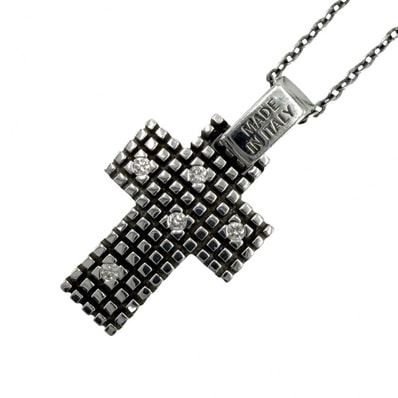 Damiani ダミアーニ ネックレス メトロポリタンドリーム ジュエリー アクセサリー メンズ レディース ペンダント クロス Au750 18金WG K18ホワイトゴールド ダイヤモンド ユニセックス 約4.6g【中古品】