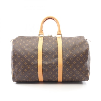 ルイ・ヴィトン LOUIS VUITTON キーポル45 モノグラム ボストンバッグ バッグ PVCコーティングキャンバス レザー メンズ レディース ブラウン系 M41428 【中古】