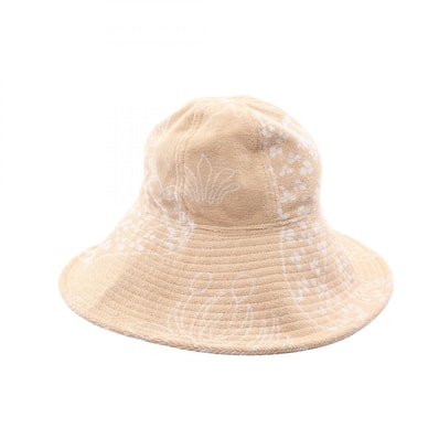 エルメス HERMES ジーン Les Leopards パイル バケット ハット 帽子 コットン レディース ベージュ系 【中古】