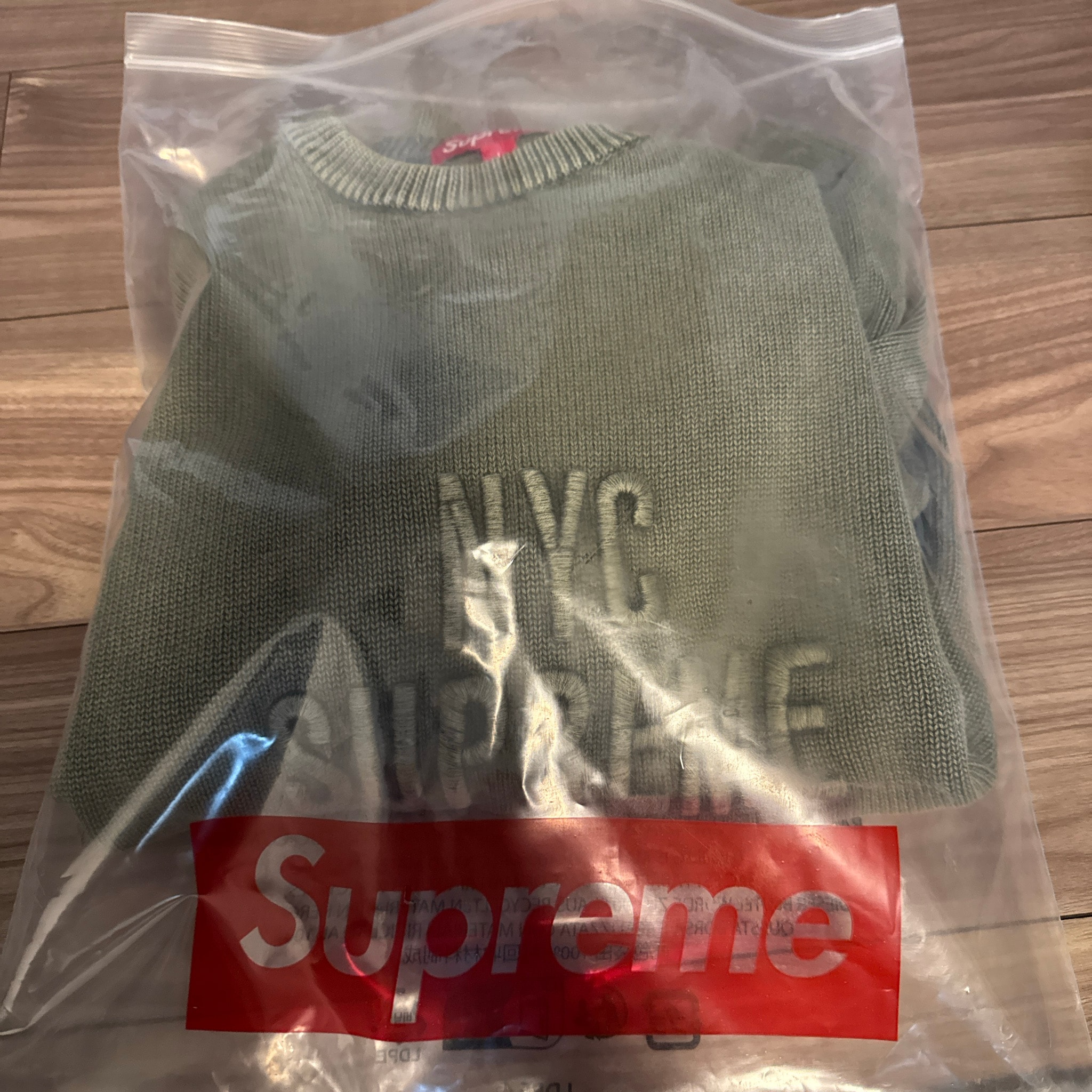 Supreme Overdyed Raised Sweater "Olive"