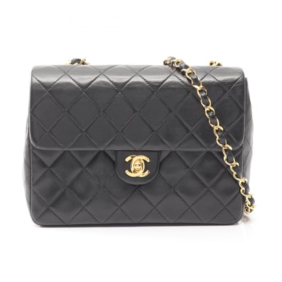 シャネル CHANEL ミニマトラッセ20 ショルダーバッグ バッグ ラムスキン(羊革) レディース ブラック系 【中古】