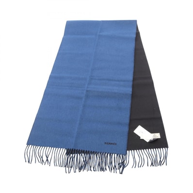 エルメス HERMES レクトヴェルソ マフラー 衣料品 カシミヤ メンズ ブルー系 【中古】