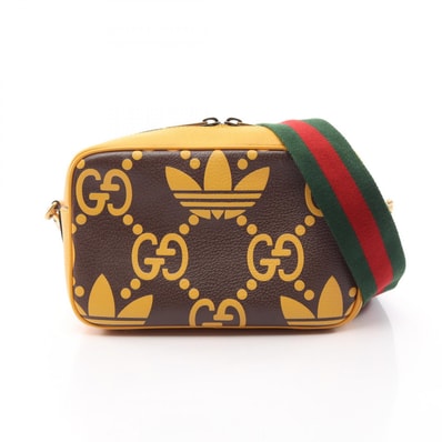 グッチ GUCCI GUCCI × adidas ショルダーバッグ バッグ レザー メンズ レディース ブラウン系 / イエロー系 702427 【中古】