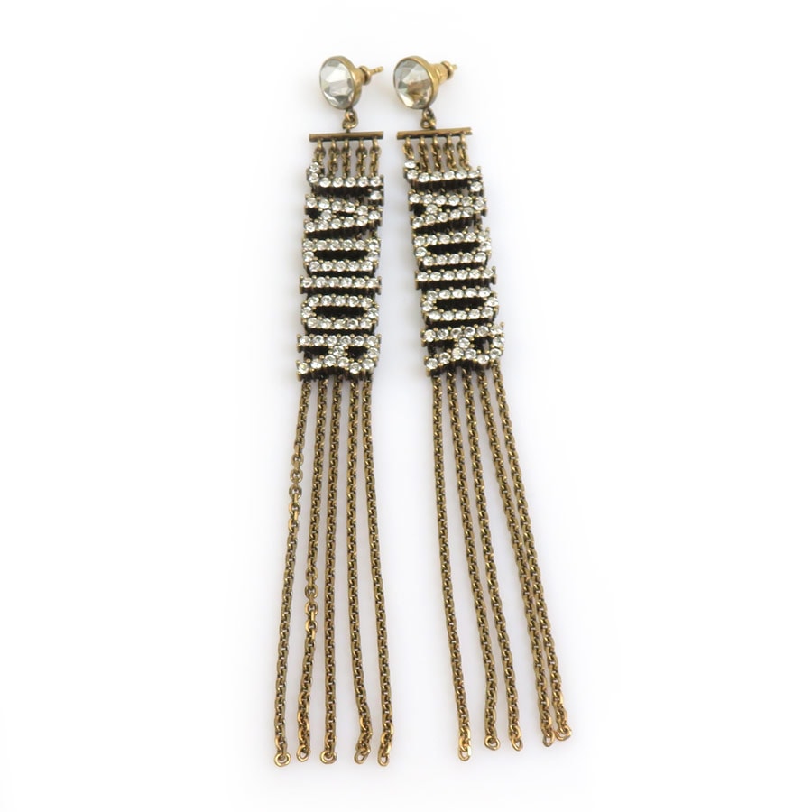 クリスチャンディオール Christian Dior ピアス JA DIOR メタル ゴールド レディース【中古】 h31589g