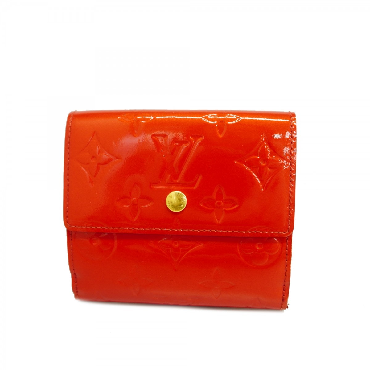 ★SALE【6cd4331-k】ルイヴィトン 三つ折り財布 ヴェルニ ポルトモネビエカルトクレディ M91169 ルージュ【中古】レディース