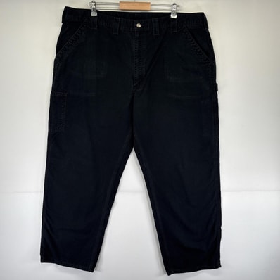 古着 カーハート Carhartt ワークパンツ ペインターパンツ ワンポイントロゴ ハンマーループ 作業着 w44 L32 ブラック メンズ