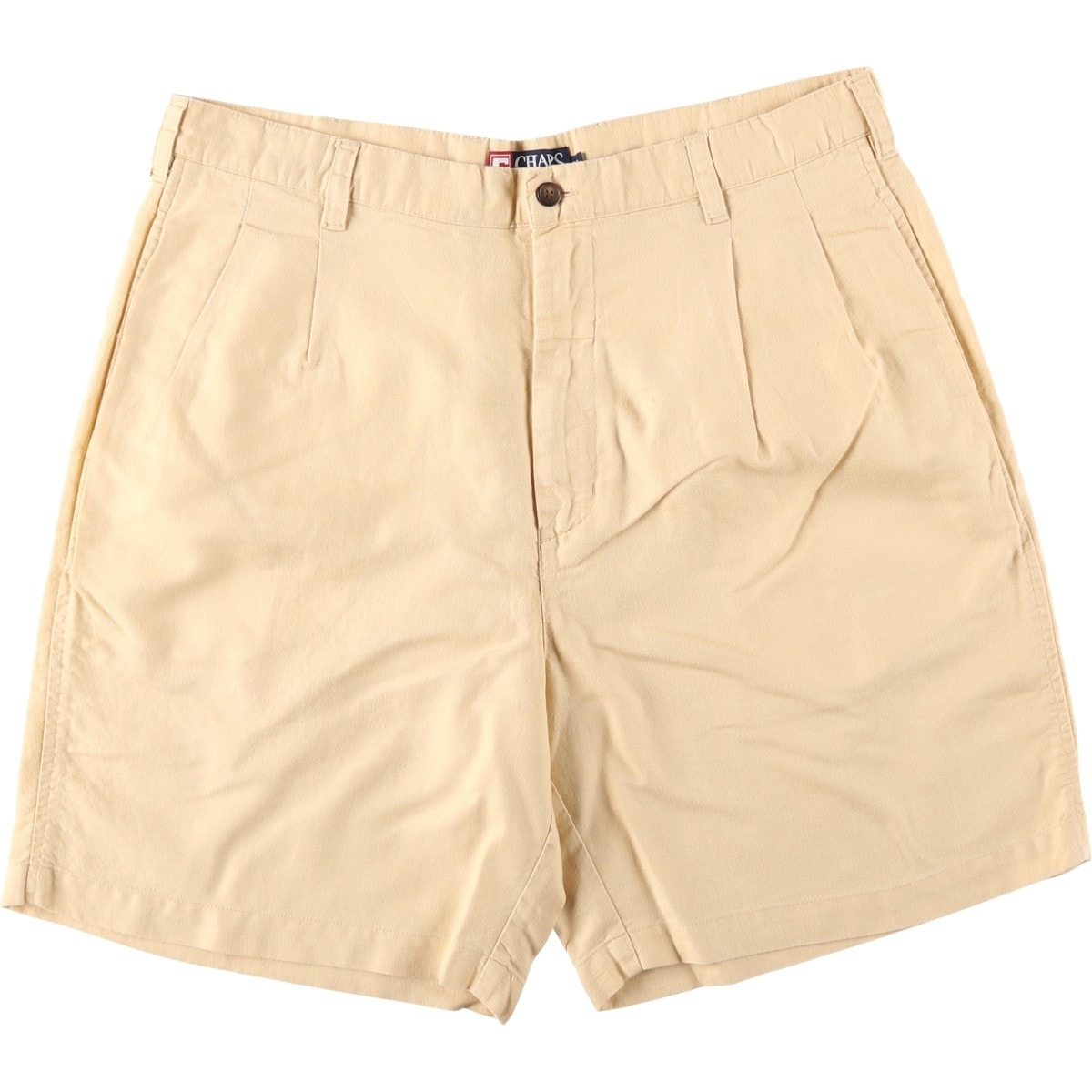 古着 ラルフローレン Ralph Lauren CHAPS チャップス ツータック コットン×リネンショーツ ショートパンツ メンズw37相当/eaa658695
