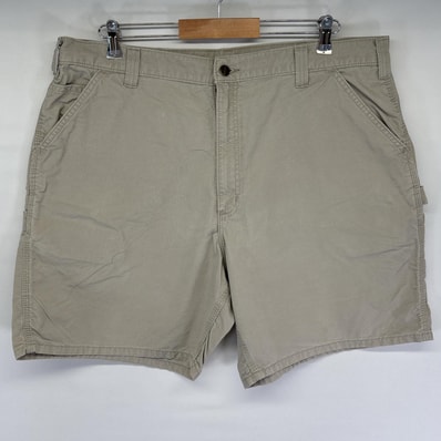 古着 カーハート Carhartt ショートパンツ ダック地 ワーク ショーツ ペインター 半ズボン ワンポイントロゴ w40 グレー メンズ