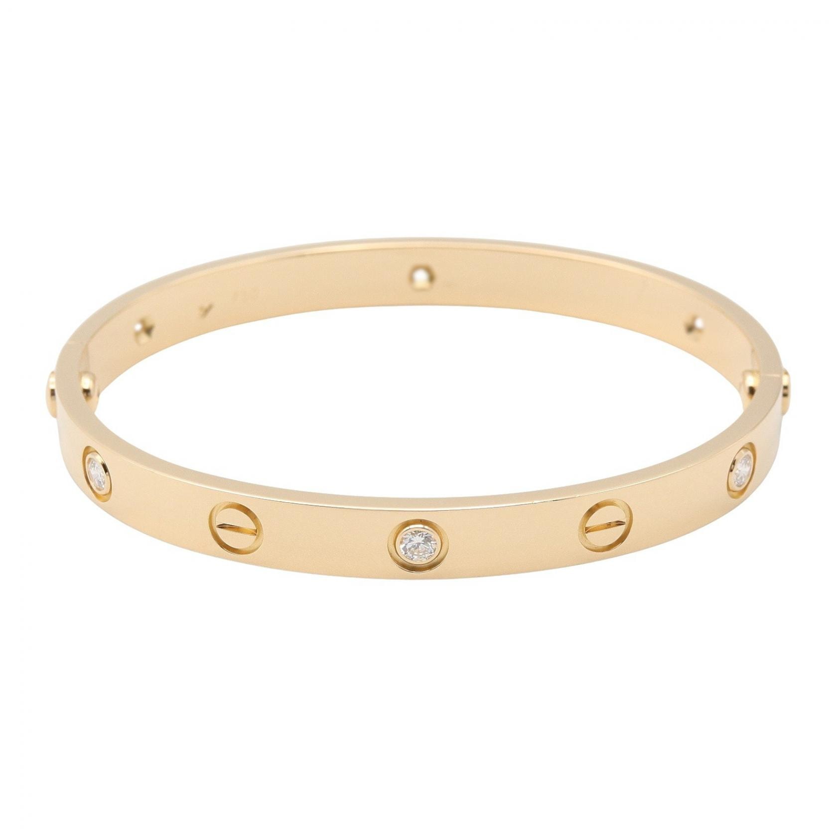カルティエ CARTIER ラブブレス 6PD ブレスレット アクセサリー K18(イエローゴールド) ダイヤモンド レディース クリア系 / ゴールド系 【中古】