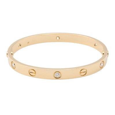 カルティエ CARTIER ラブブレス 6PD ブレスレット アクセサリー K18(イエローゴールド) ダイヤモンド レディース クリア系 / ゴールド系 【中古】