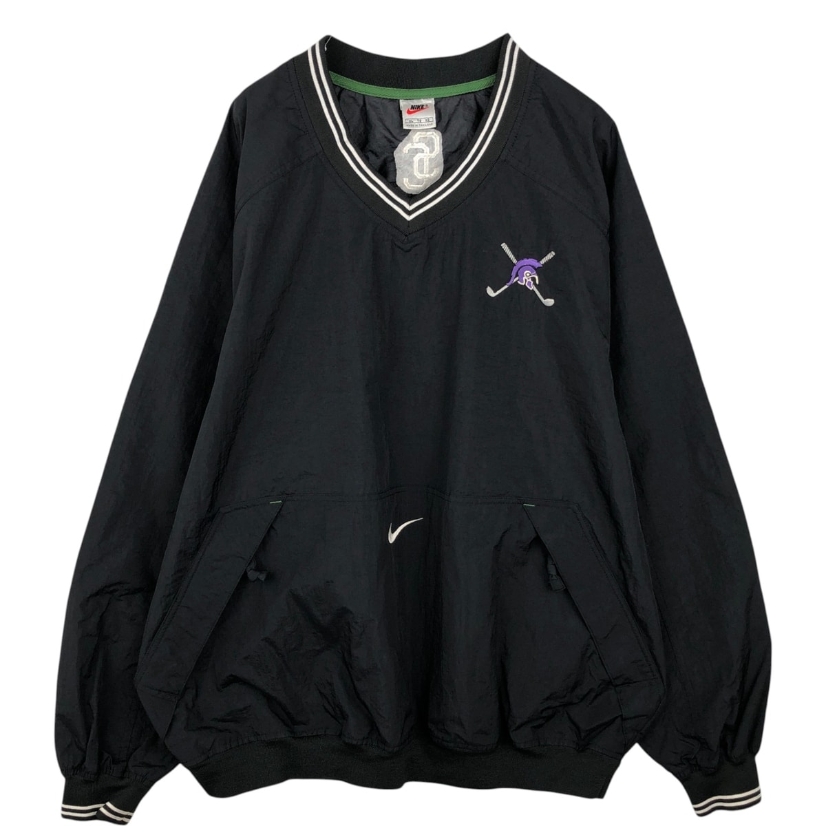 古着 90年代 ナイキ NIKE カレッジ Vネック ナイロンプルオーバー メンズXL相当 ヴィンテージ/eaa634407