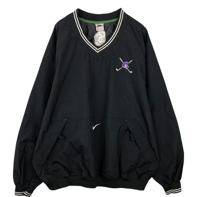 古着 90年代 ナイキ NIKE カレッジ Vネック ナイロンプルオーバー メンズXL相当 ヴィンテージ/eaa634407