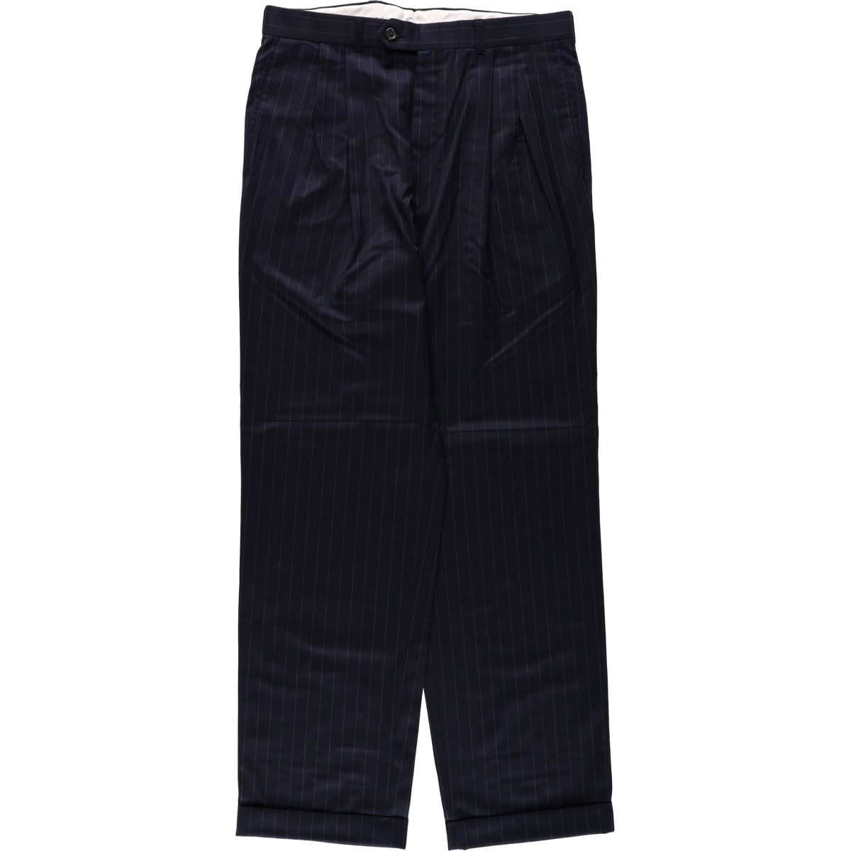 古着 ラルフローレン Ralph Lauren LAUREN ローレン TOTAL COMFORT ストライプ柄 ツータック ウールパンツ スラックス カナダ製 メンズw32相当/eaa669270