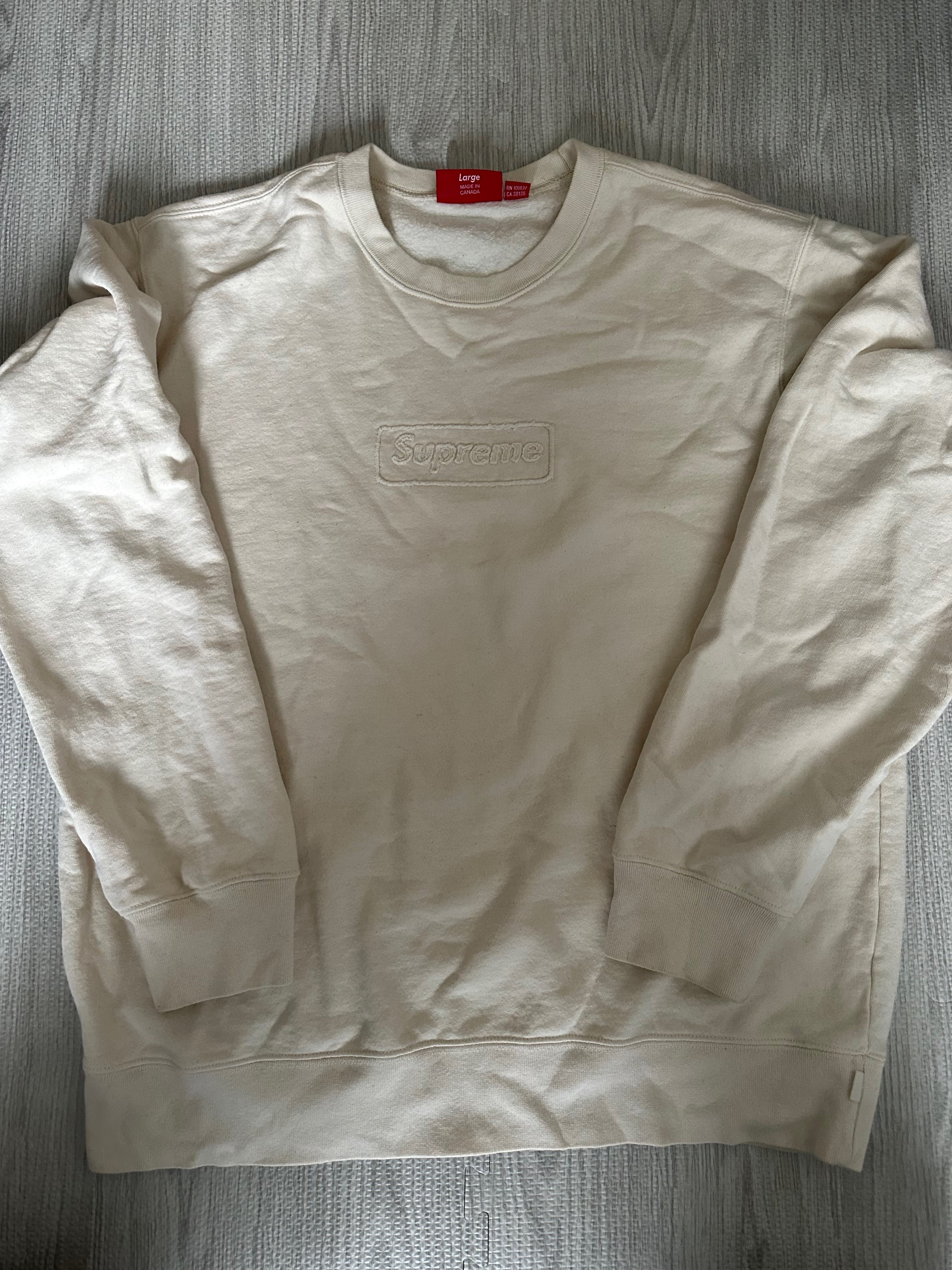Supreme Cutout Logo Crewneck "Natural"